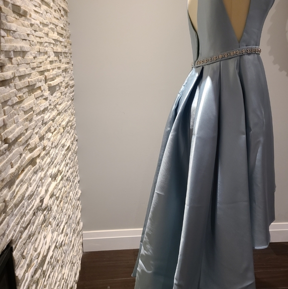 Alyce Paris High Low Cocktail Light Blue Dress. - Picture 7 of 11
